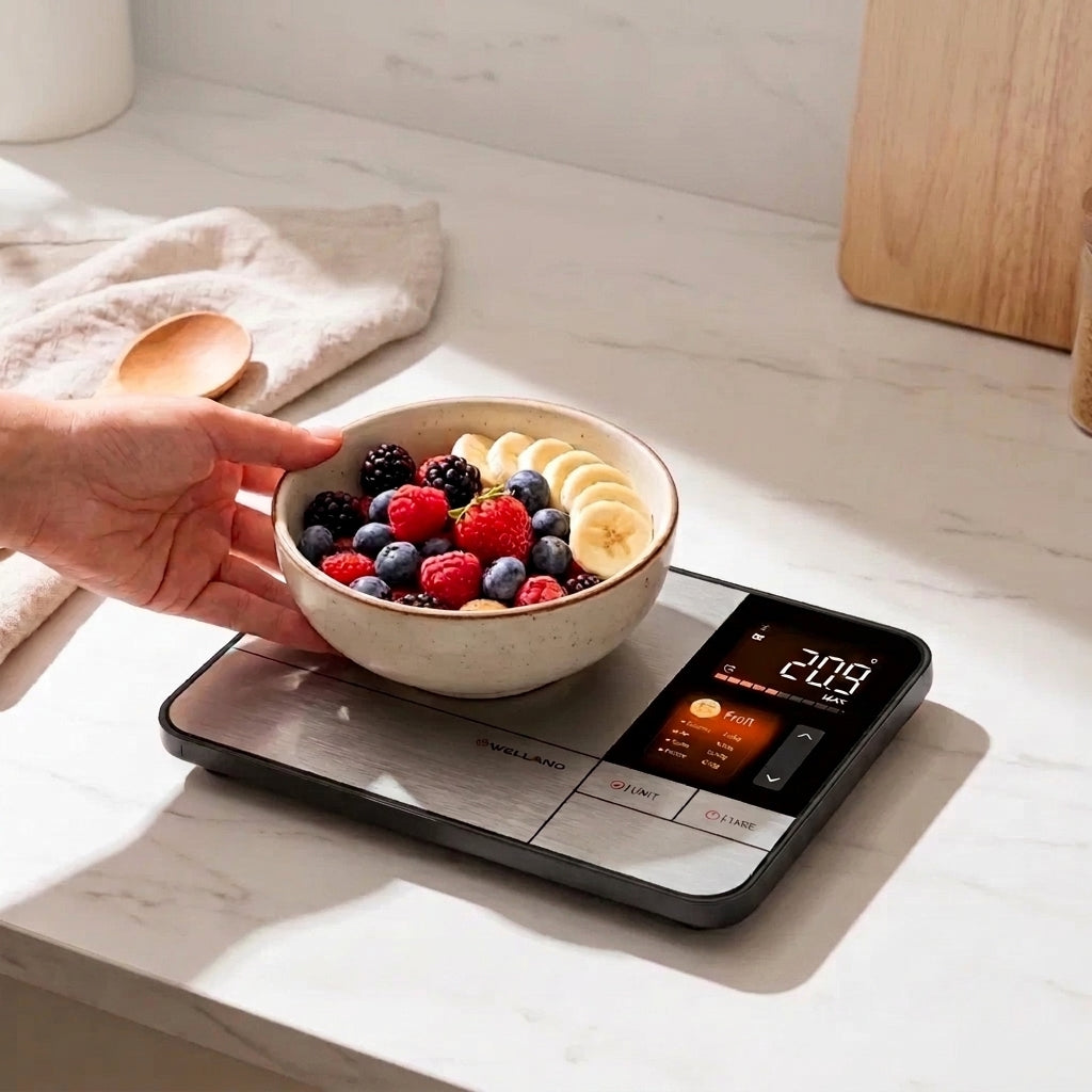 SyncBody Kitchen scale in use